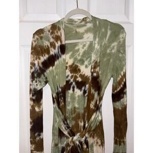 XT tie dye belted duster knit cardigan size large
